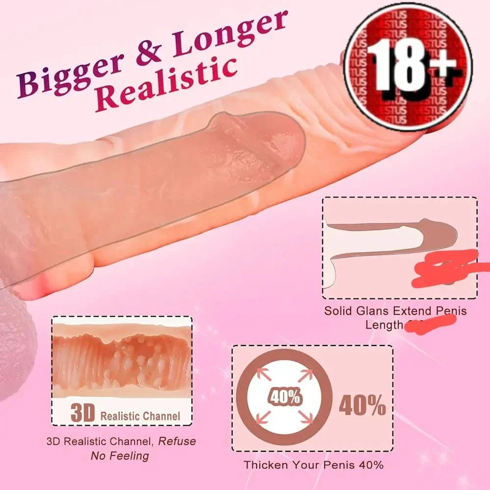 Strap-on Hollow Penis Extender Prolong () silicon sleeve