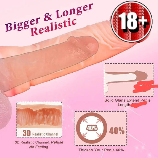 Strap-on Hollow Penis Extender Prolong () silicon sleeve